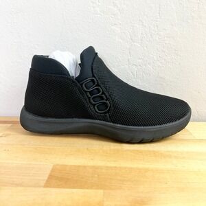 Clarks Adella Black Mesh Slip On Ankle Boots Booties Side Zip Women Size 6.5